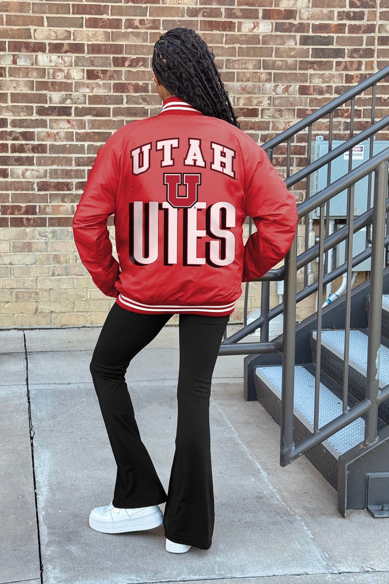UTAH UTES FIERCE FOCUS SPORT STRIPE VARSITY JACKET