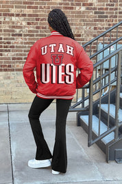 UTAH UTES FIERCE FOCUS SPORT STRIPE VARSITY JACKET
