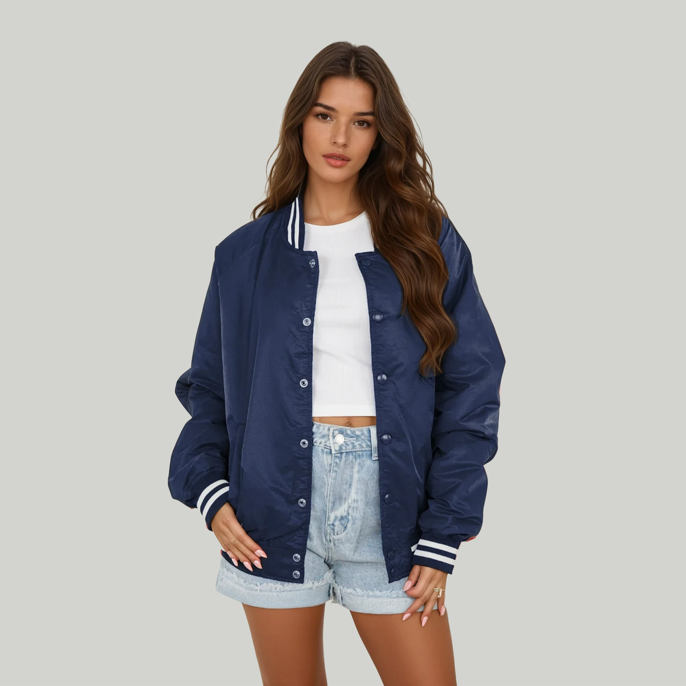 WEST VIRGINIA MOUNTAINEERS FIERCE FOCUS SPORT STRIPE VARSITY JACKET