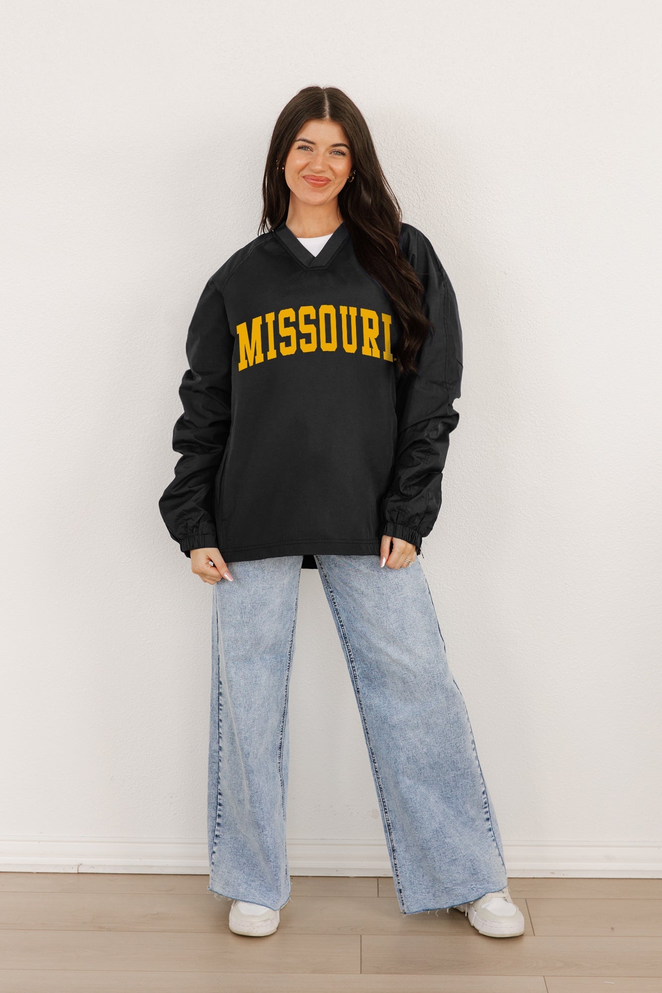 MISSOURI TIGERS VICTORY BOUND CLASSIC V-NECK WIND SHIRT BY MADI PREWETT TROUTT