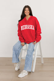 NEBRASKA CORNHUSKERS VICTORY BOUND CLASSIC V-NECK WIND SHIRT BY MADI PREWETT TROUTT