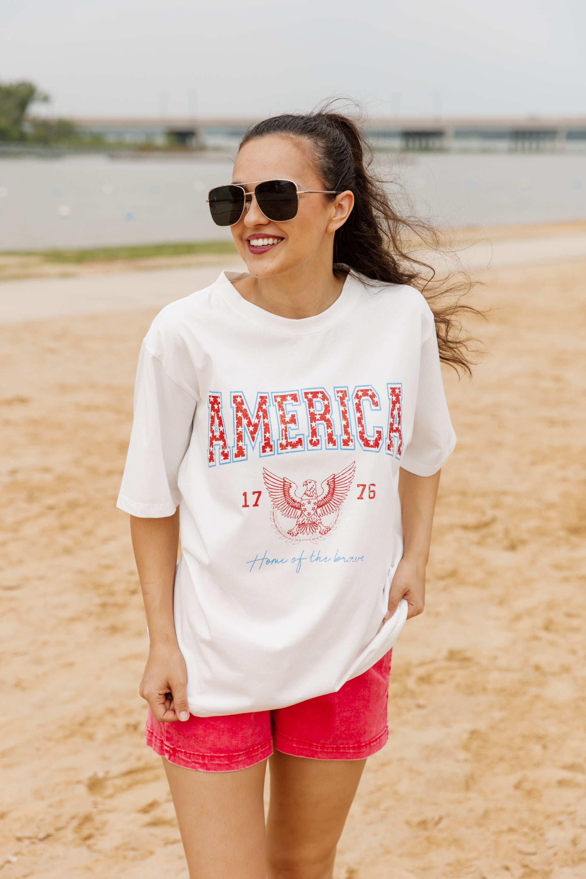 LET FREEDOM RING OVERSIZED VINTAGE WASH TEE
