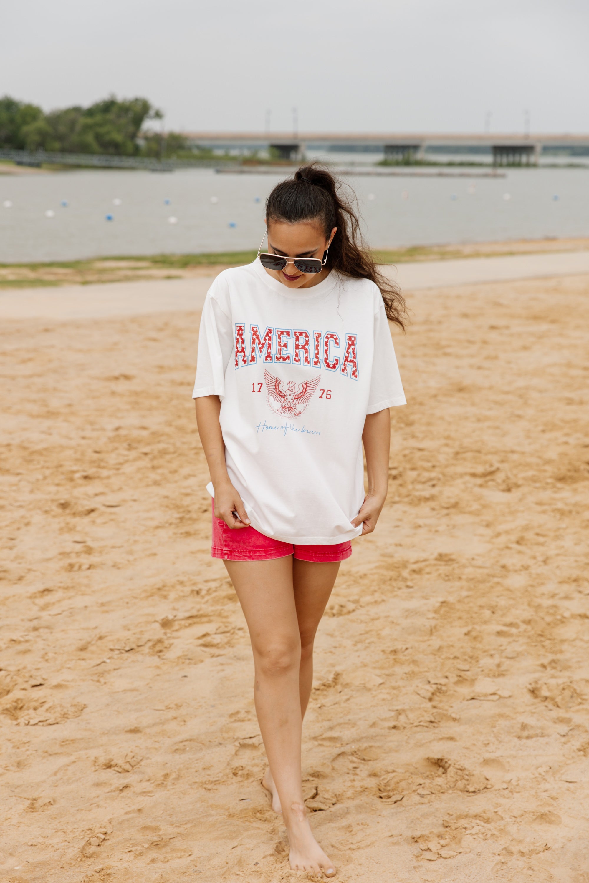 LET FREEDOM RING OVERSIZED VINTAGE WASH TEE