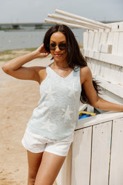 SHOWTIME STAR PRINT KNIT TANK TOP