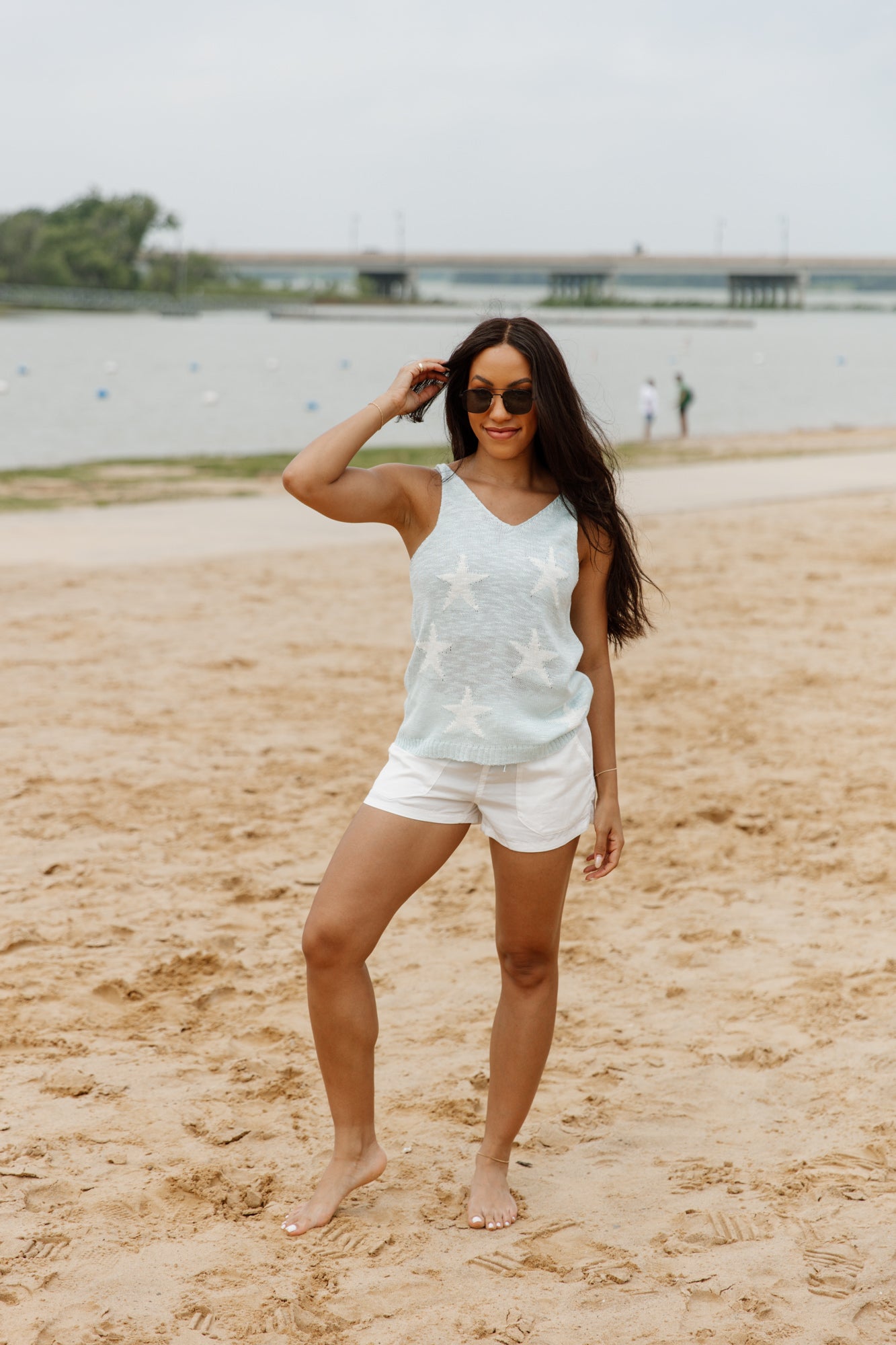 SHOWTIME STAR PRINT KNIT TANK TOP