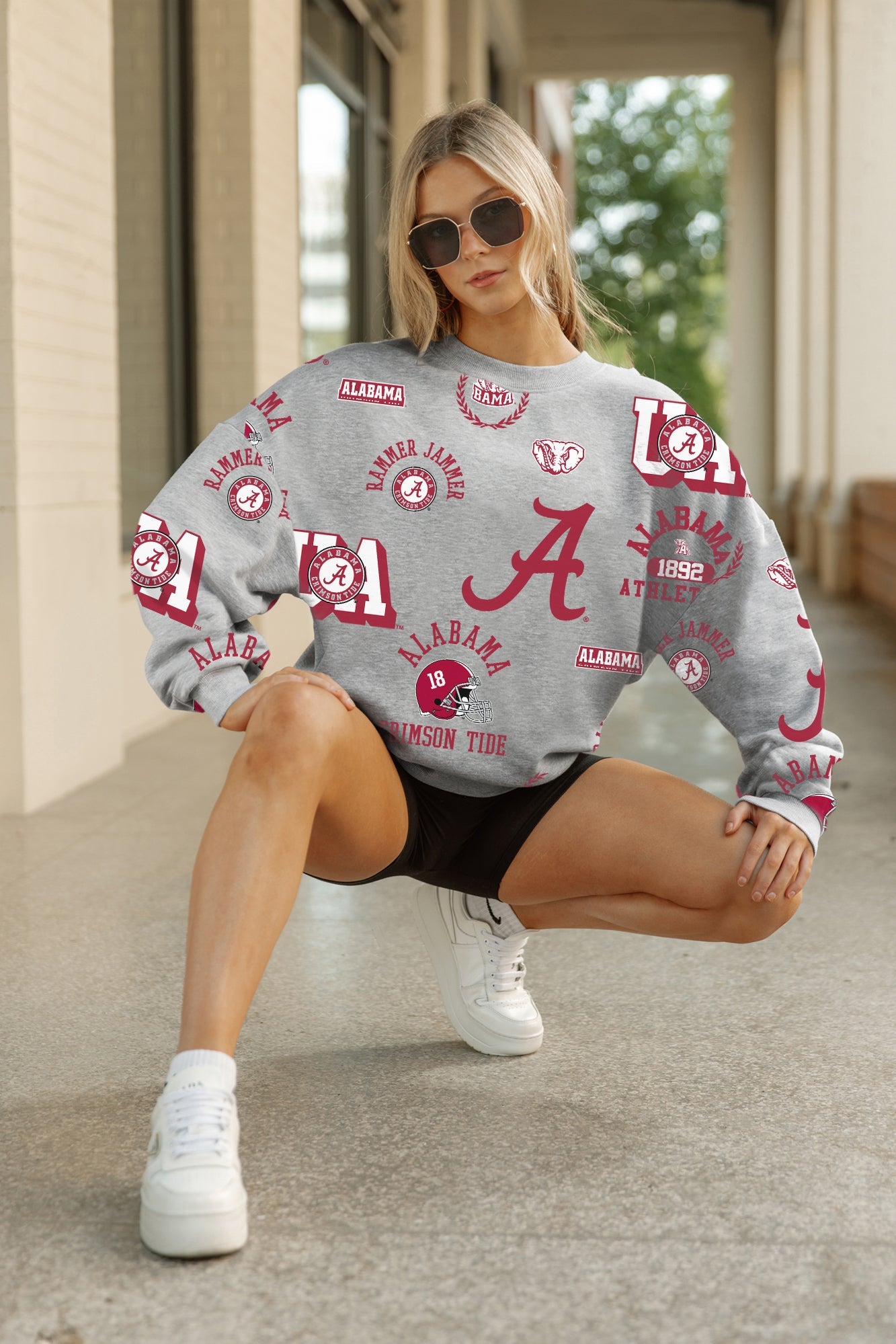 ALABAMA CRIMSON TIDE ALWAYS ON REPEAT PREMIUM FLEECE CREW SWEATSHIRT