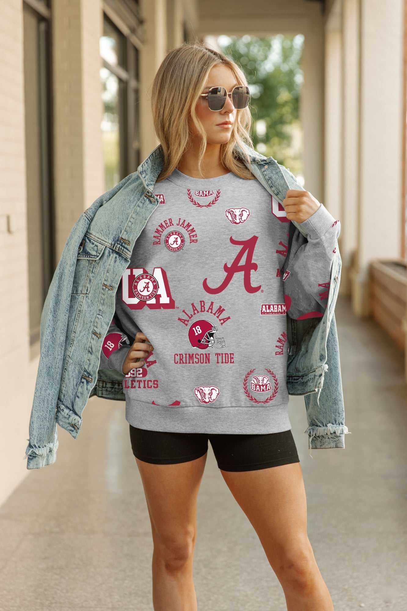 ALABAMA CRIMSON TIDE ALWAYS ON REPEAT PREMIUM FLEECE CREW SWEATSHIRT