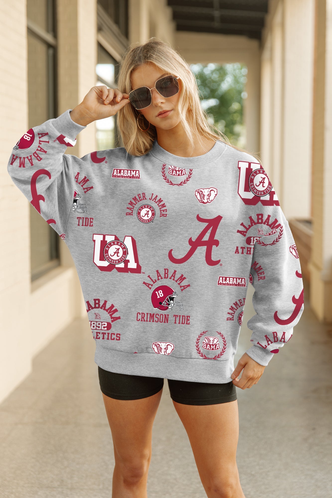 ALABAMA CRIMSON TIDE ALWAYS ON REPEAT PREMIUM FLEECE CREW SWEATSHIRT