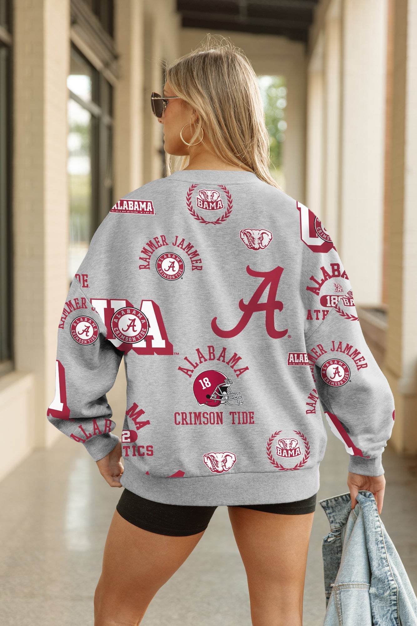ALABAMA CRIMSON TIDE ALWAYS ON REPEAT PREMIUM FLEECE CREW SWEATSHIRT