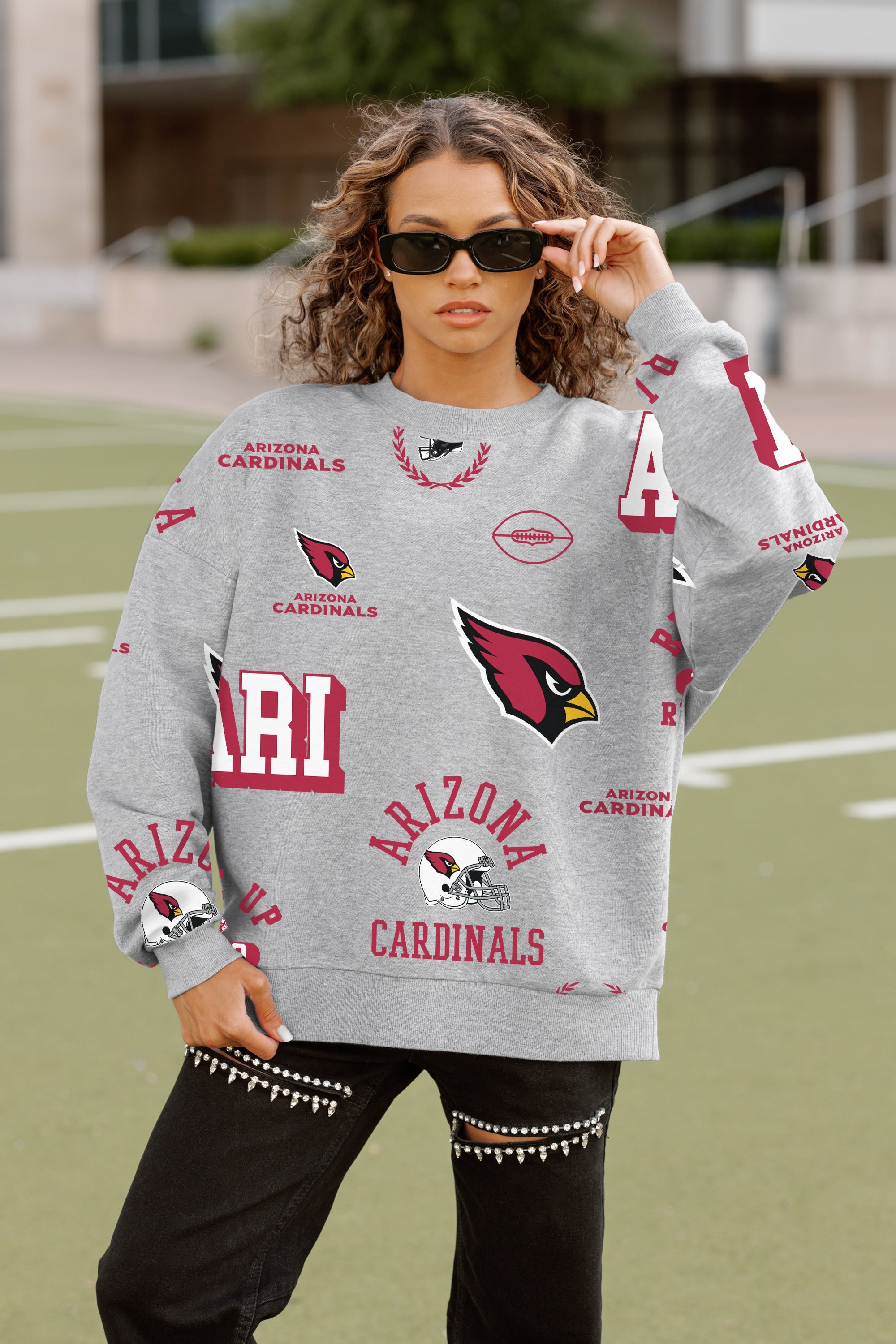 ARIZONA CARDINALS ALWAYS ON REPEAT PREMIUM FLEECE CREW SWEATSHIRT