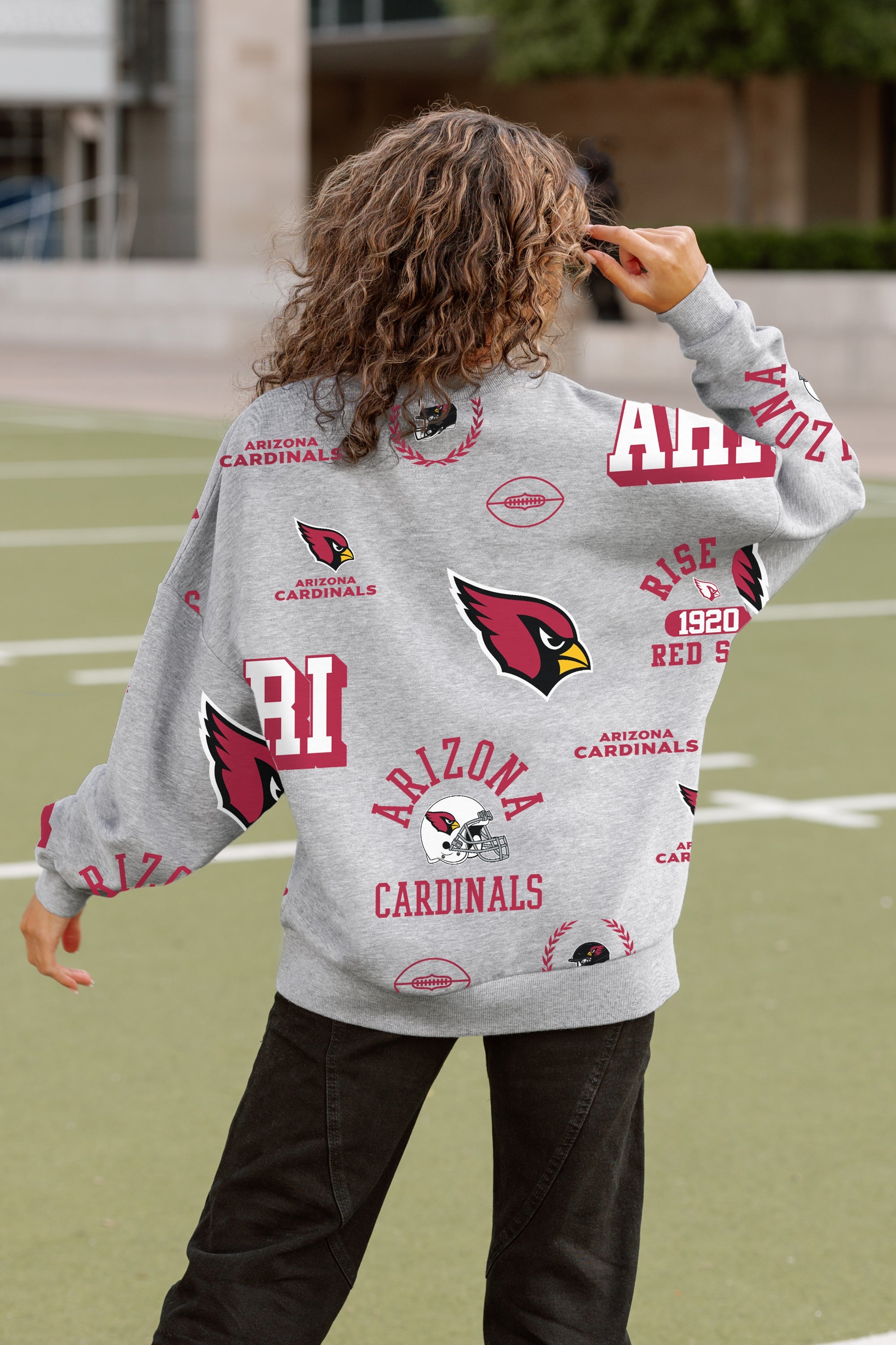 ARIZONA CARDINALS ALWAYS ON REPEAT PREMIUM FLEECE CREW SWEATSHIRT