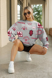 ARKANSAS RAZORBACKS ALWAYS ON REPEAT PREMIUM FLEECE CREW SWEATSHIRT