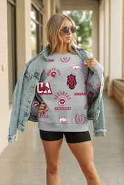 ARKANSAS RAZORBACKS ALWAYS ON REPEAT PREMIUM FLEECE CREW SWEATSHIRT
