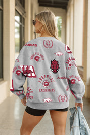 ARKANSAS RAZORBACKS ALWAYS ON REPEAT PREMIUM FLEECE CREW SWEATSHIRT