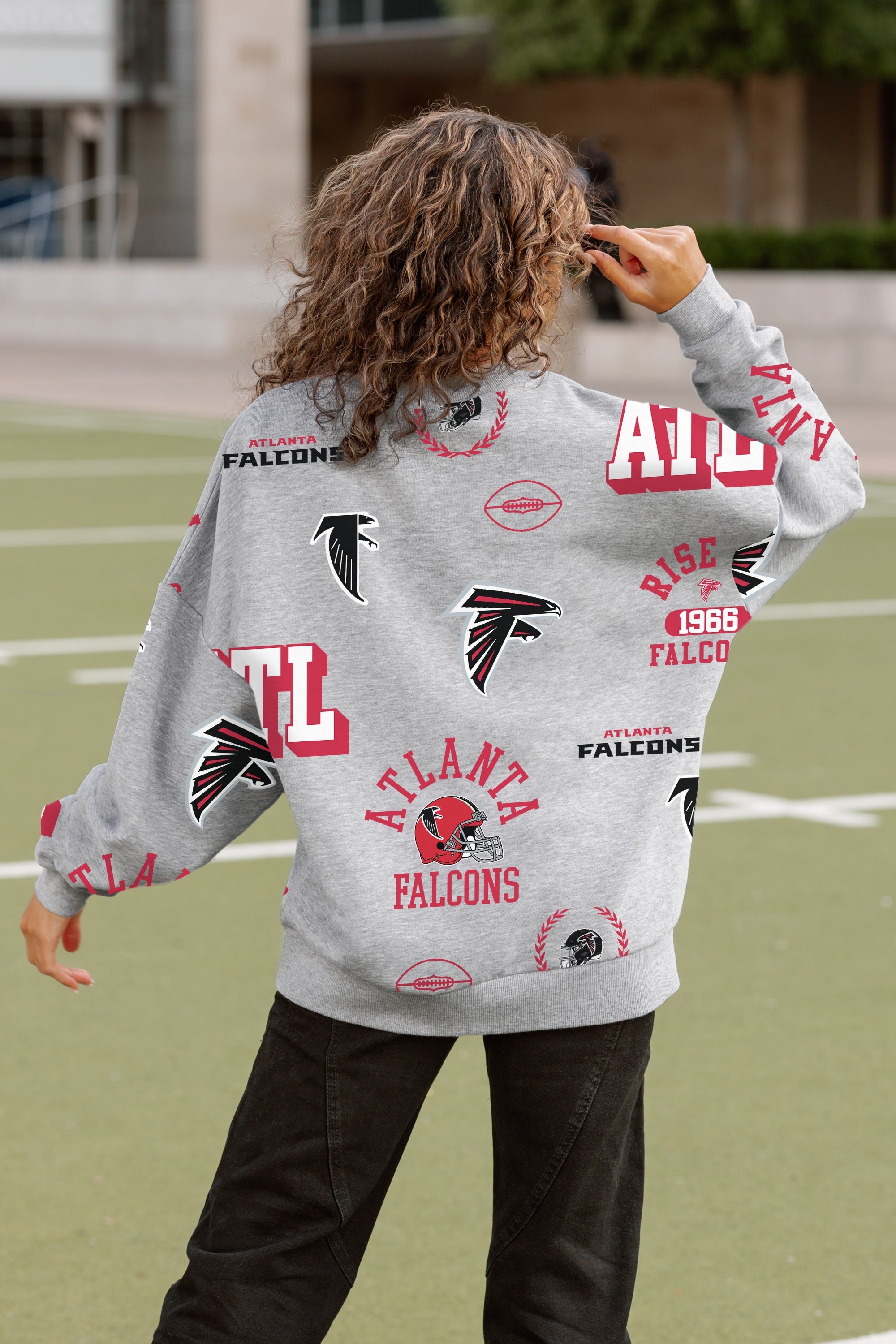 ATLANTA FALCONS ALWAYS ON REPEAT PREMIUM FLEECE CREW SWEATSHIRT