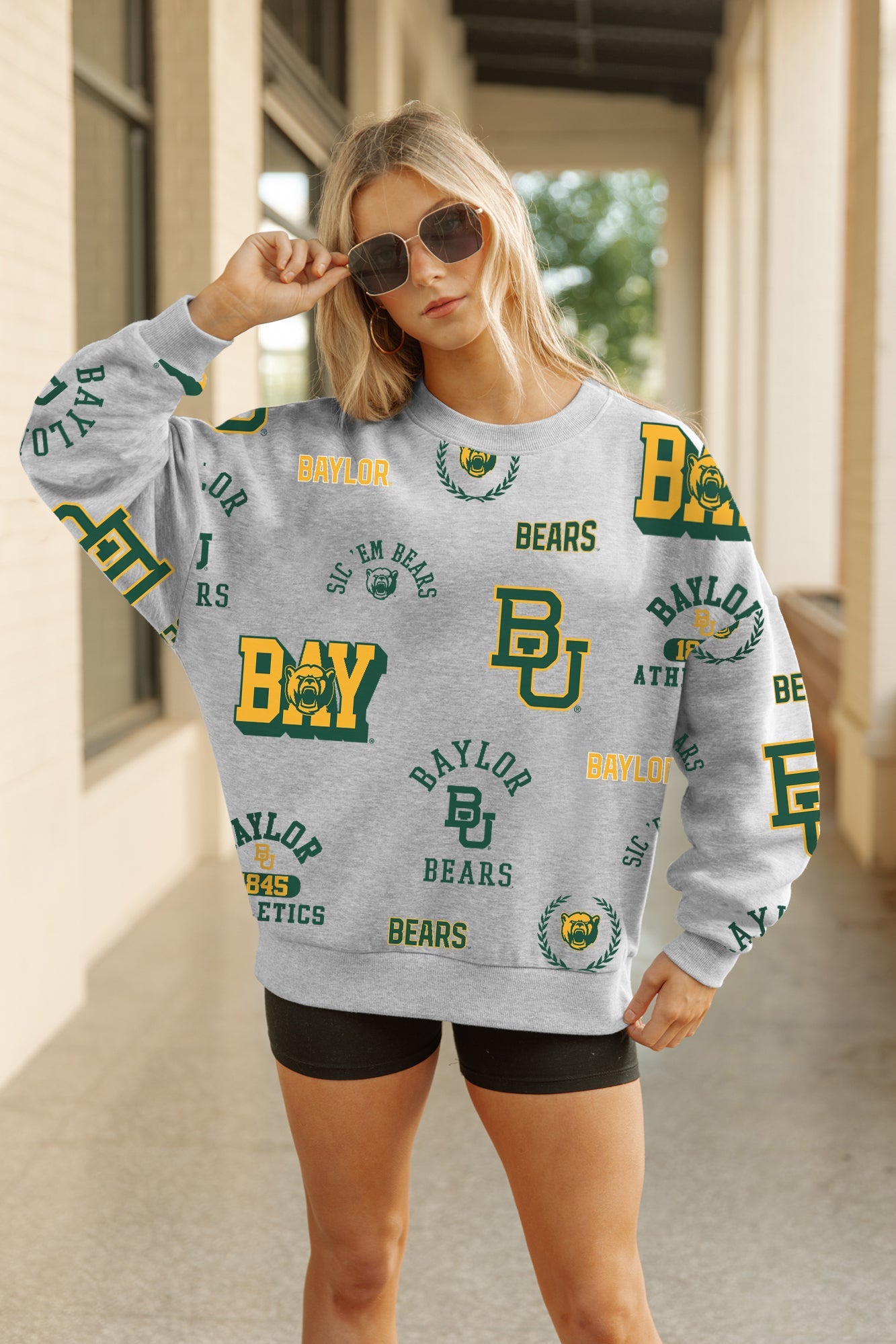 BAYLOR BEARS ALWAYS ON REPEAT PREMIUM FLEECE CREW SWEATSHIRT