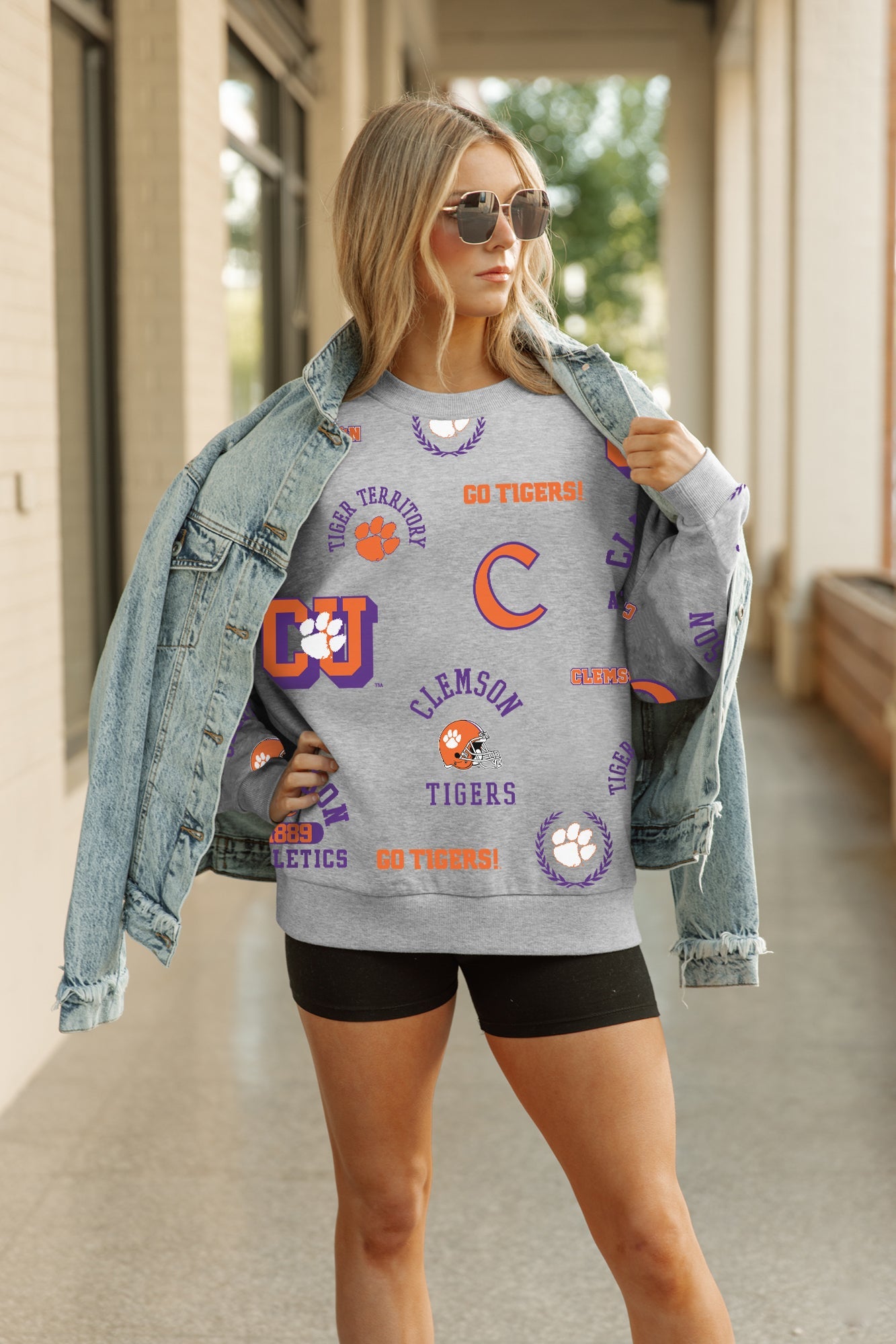 CLEMSON TIGERS ALWAYS ON REPEAT PREMIUM FLEECE CREW SWEATSHIRT