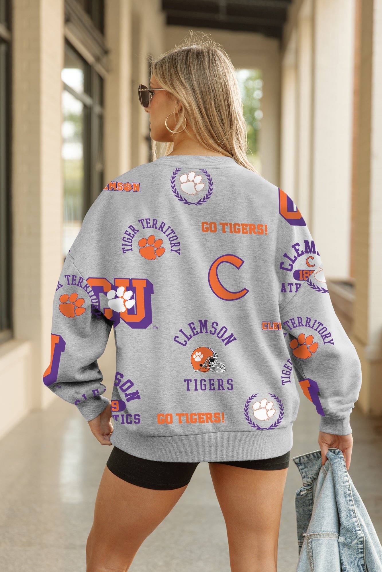 CLEMSON TIGERS ALWAYS ON REPEAT PREMIUM FLEECE CREW SWEATSHIRT