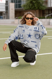 DALLAS COWBOYS ALWAYS ON REPEAT PREMIUM FLEECE CREW SWEATSHIRT