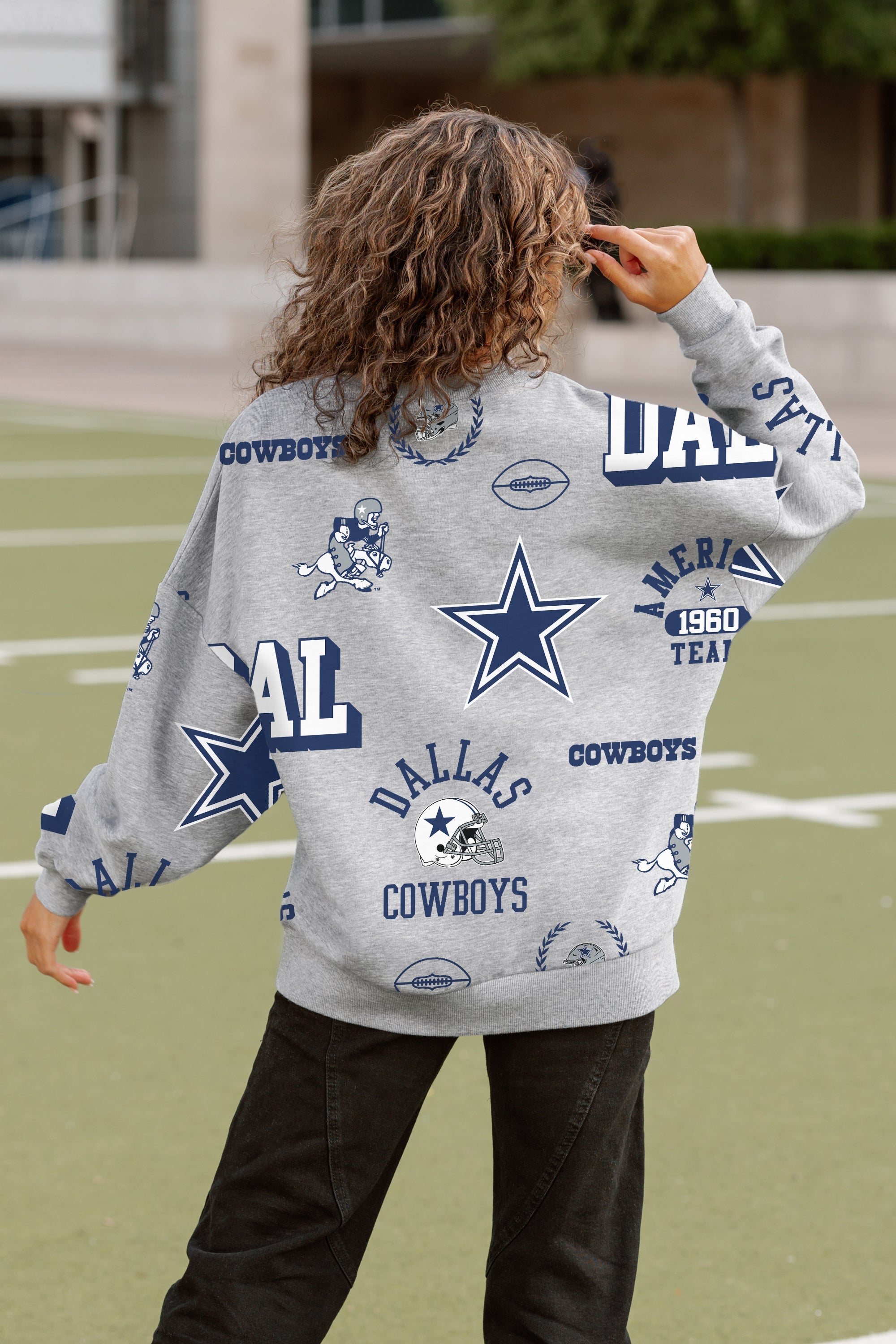 DALLAS COWBOYS ALWAYS ON REPEAT PREMIUM FLEECE CREW SWEATSHIRT