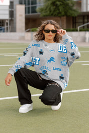 DETROIT LIONS ALWAYS ON REPEAT PREMIUM FLEECE CREW SWEATSHIRT