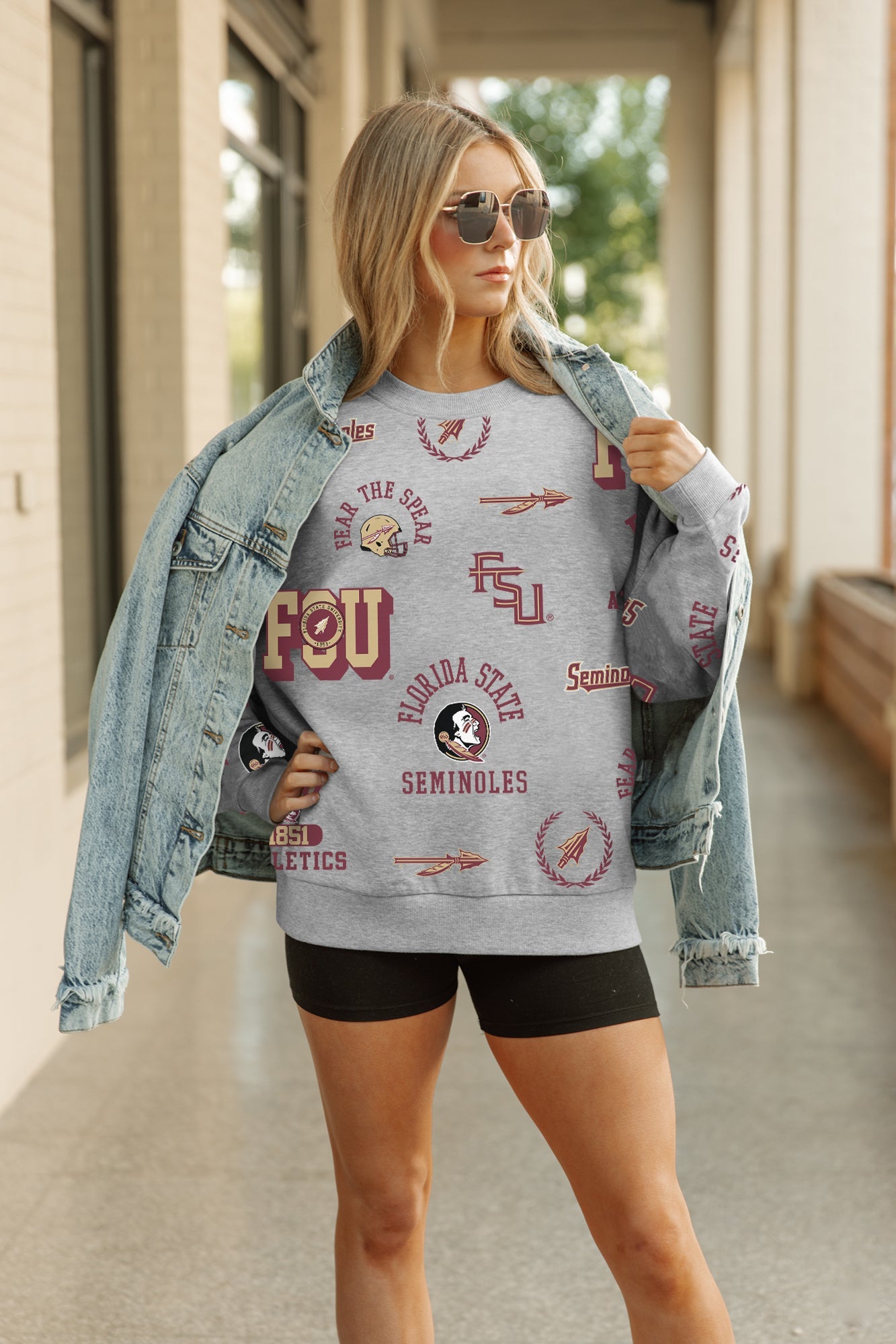 FLORIDA STATE SEMINOLES ALWAYS ON REPEAT PREMIUM FLEECE CREW SWEATSHIRT