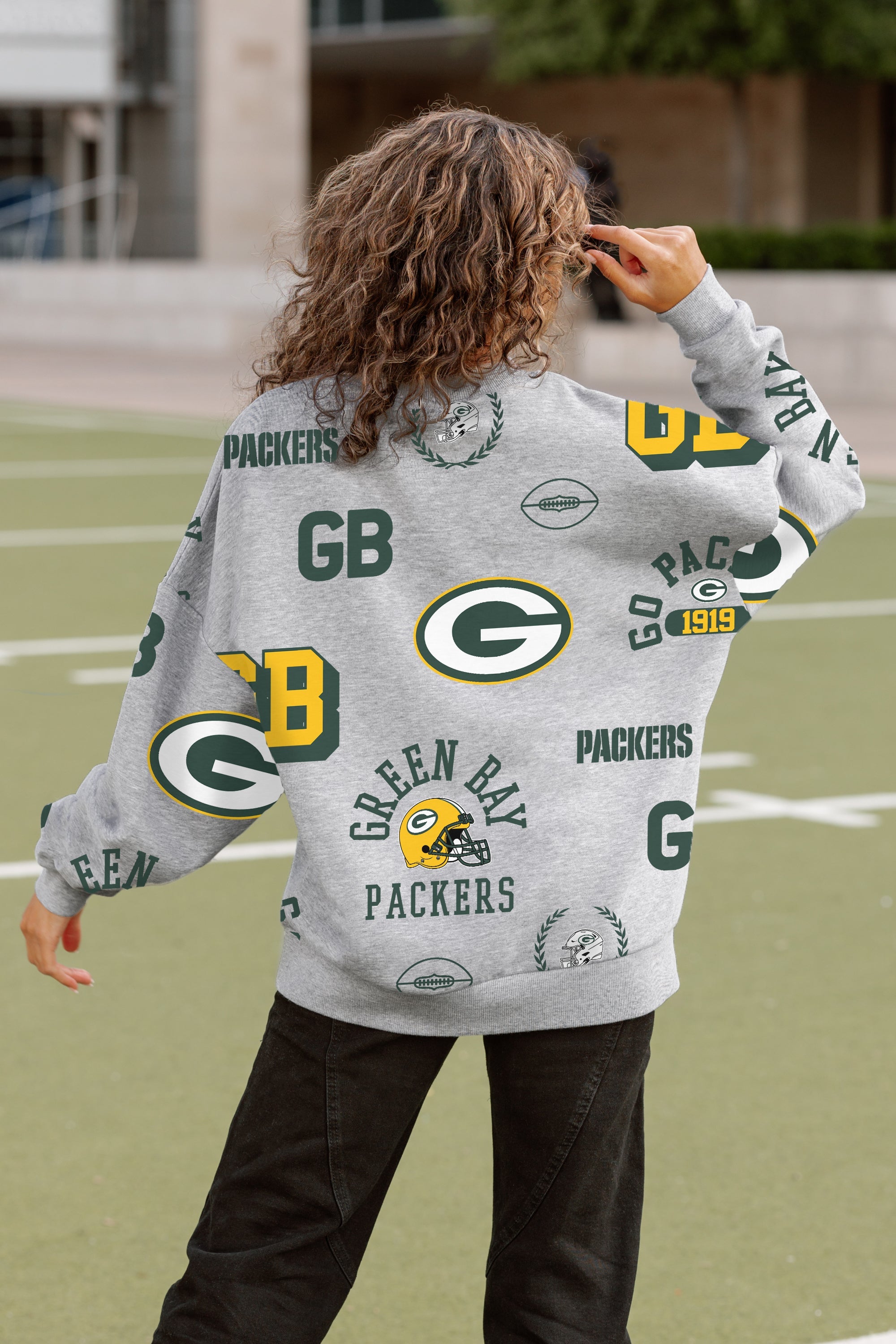 GREEN BAY PACKERS ALWAYS ON REPEAT PREMIUM FLEECE CREW SWEATSHIRT