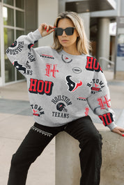HOUSTON TEXANS ALWAYS ON REPEAT PREMIUM FLEECE CREW SWEATSHIRT