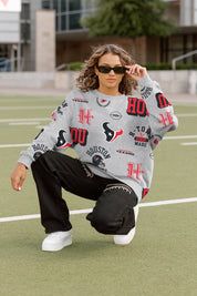 HOUSTON TEXANS ALWAYS ON REPEAT PREMIUM FLEECE CREW SWEATSHIRT