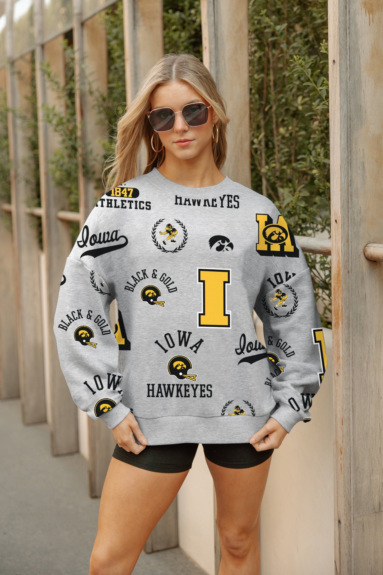 IOWA HAWKEYES ALWAYS ON REPEAT PREMIUM FLEECE CREW SWEATSHIRT