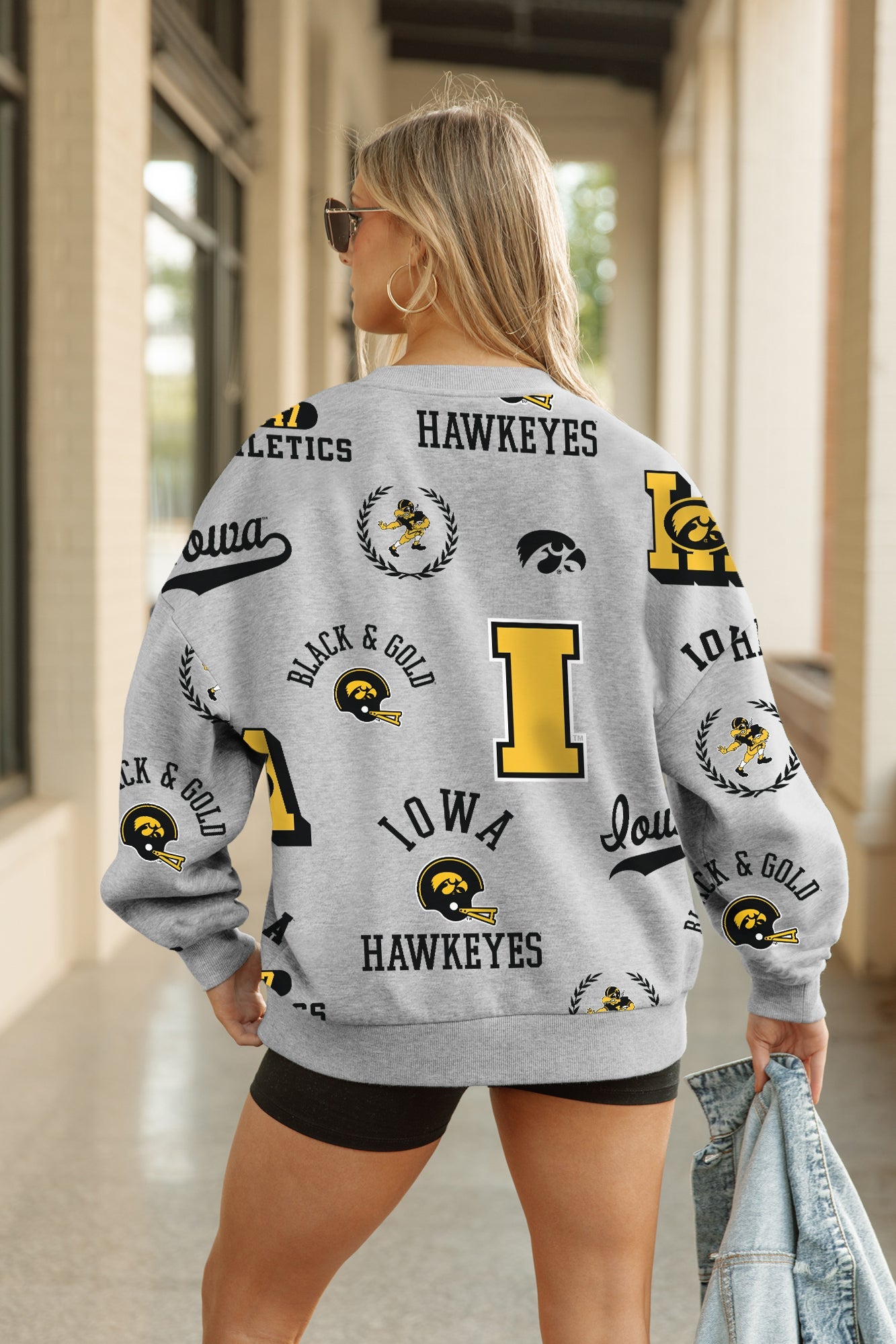 IOWA HAWKEYES ALWAYS ON REPEAT PREMIUM FLEECE CREW SWEATSHIRT
