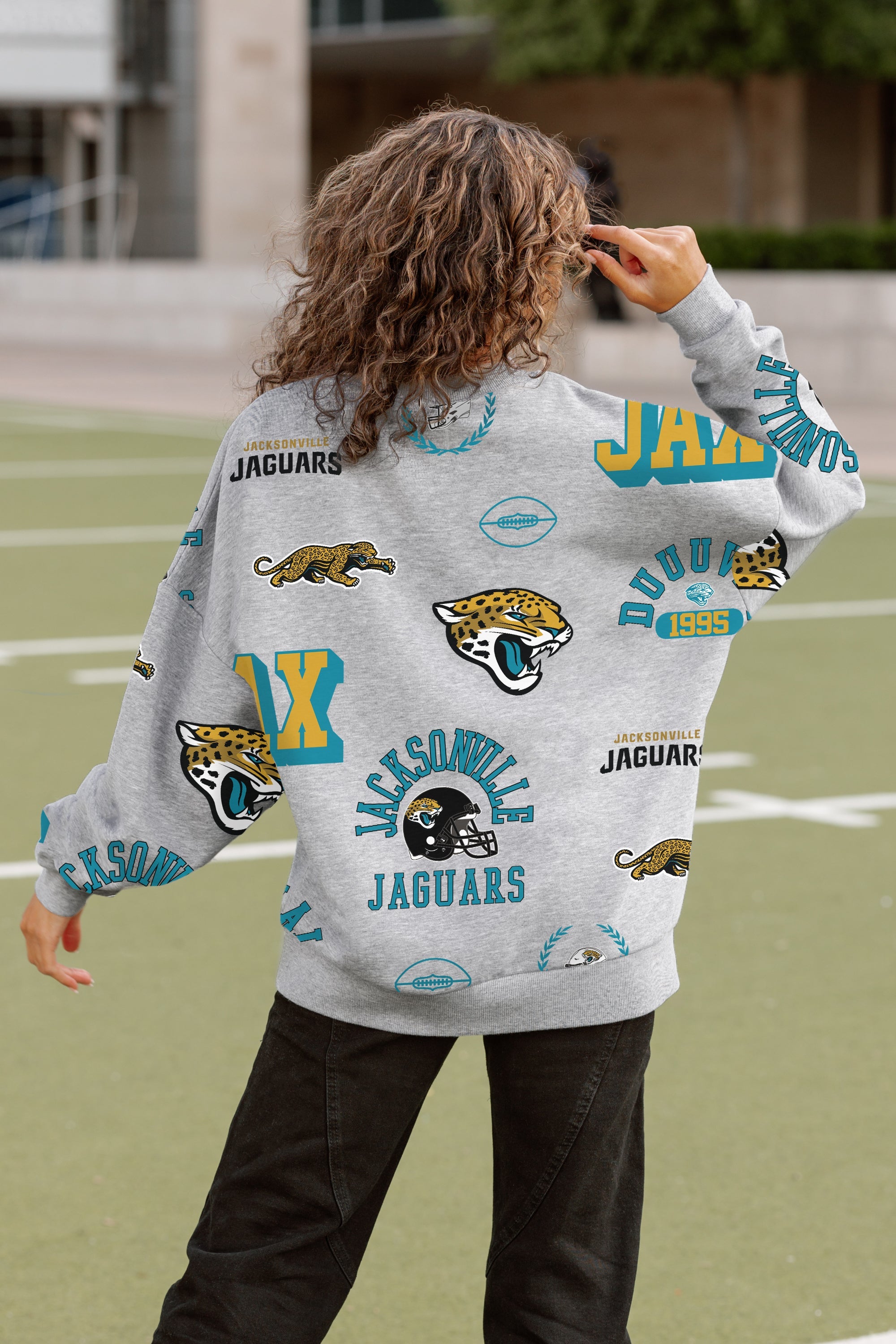 JACKSONVILLE JAGUARS ALWAYS ON REPEAT PREMIUM FLEECE CREW SWEATSHIRT