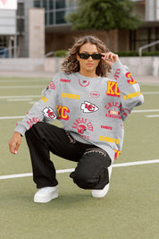 KANSAS CITY CHIEFS ALWAYS ON REPEAT PREMIUM FLEECE CREW SWEATSHIRT