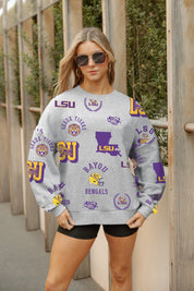 LSU TIGERS ALWAYS ON REPEAT PREMIUM FLEECE CREW SWEATSHIRT