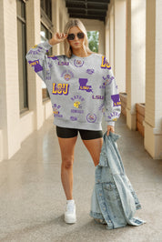 LSU TIGERS ALWAYS ON REPEAT PREMIUM FLEECE CREW SWEATSHIRT