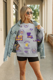 LSU TIGERS ALWAYS ON REPEAT PREMIUM FLEECE CREW SWEATSHIRT