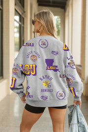 LSU TIGERS ALWAYS ON REPEAT PREMIUM FLEECE CREW SWEATSHIRT