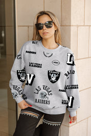 LAS VEGAS RAIDERS ALWAYS ON REPEAT PREMIUM FLEECE CREW SWEATSHIRT