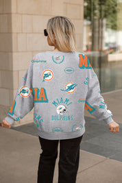 MIAMI DOLPHINS ALWAYS ON REPEAT PREMIUM FLEECE CREW SWEATSHIRT