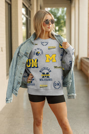 MICHIGAN WOLVERINES ALWAYS ON REPEAT PREMIUM FLEECE CREW SWEATSHIRT