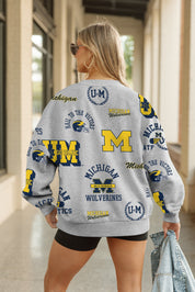 MICHIGAN WOLVERINES ALWAYS ON REPEAT PREMIUM FLEECE CREW SWEATSHIRT