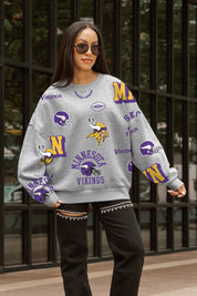 MINNESOTA VIKINGS ALWAYS ON REPEAT PREMIUM FLEECE CREW SWEATSHIRT