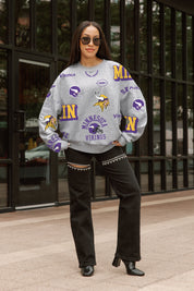 MINNESOTA VIKINGS ALWAYS ON REPEAT PREMIUM FLEECE CREW SWEATSHIRT
