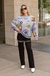 MINNESOTA VIKINGS ALWAYS ON REPEAT PREMIUM FLEECE CREW SWEATSHIRT