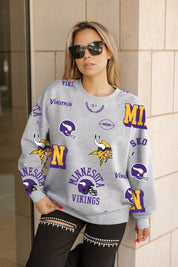 MINNESOTA VIKINGS ALWAYS ON REPEAT PREMIUM FLEECE CREW SWEATSHIRT