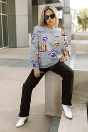 MINNESOTA VIKINGS ALWAYS ON REPEAT PREMIUM FLEECE CREW SWEATSHIRT
