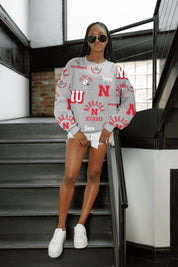 NEBRASKA CORNHUSKERS ALWAYS ON REPEAT PREMIUM FLEECE CREW SWEATSHIRT