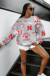 NEBRASKA CORNHUSKERS ALWAYS ON REPEAT PREMIUM FLEECE CREW SWEATSHIRT
