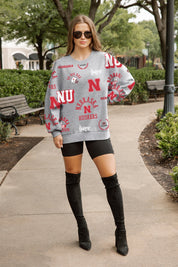 NEBRASKA CORNHUSKERS ALWAYS ON REPEAT PREMIUM FLEECE CREW SWEATSHIRT