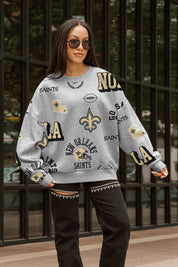 NEW ORLEANS SAINTS ALWAYS ON REPEAT PREMIUM FLEECE CREW SWEATSHIRT